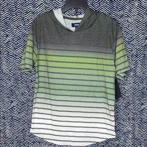 Univibe Gray and Green Tee with Hood